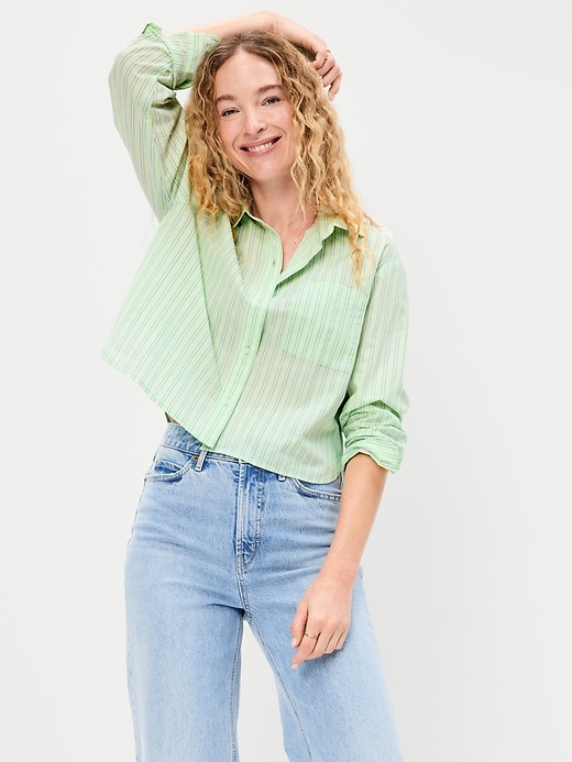 Image number 3 showing, Cropped Button-Down Shirt