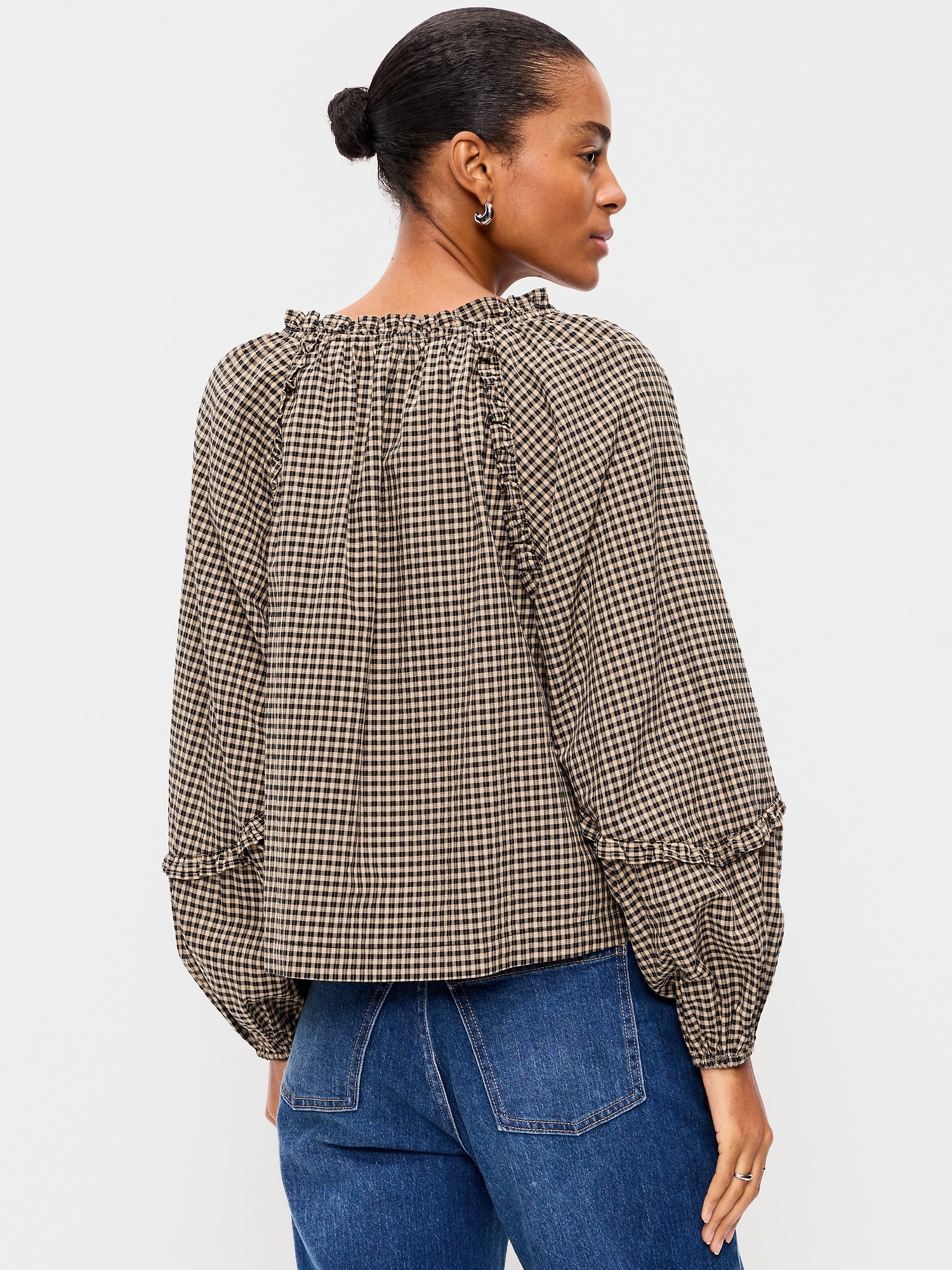 Image number 2 showing, Long-Sleeve Ruffle Trim Top
