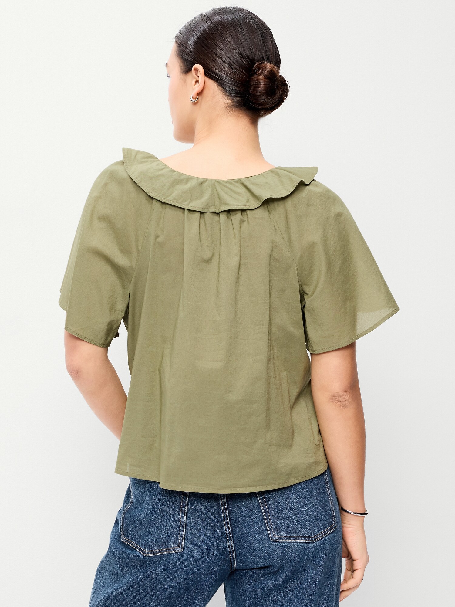 Женский топ Old Navy Ruffle Tie-Front Top, цвет: Bare Ground — фото 6