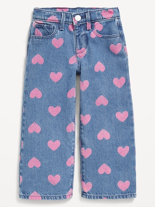 Image number 3 showing, Baggy Embroidered Wide-Leg Jeans for Toddler Girls