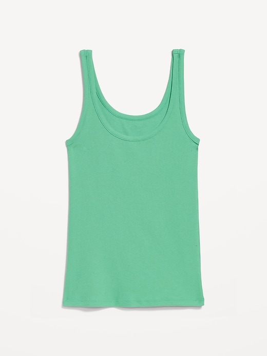 Image number 4 showing, First-Layer Ribbed Scoop-Neck Tank Top