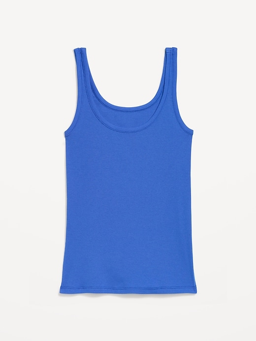 Image number 4 showing, First-Layer Ribbed Scoop-Neck Tank Top
