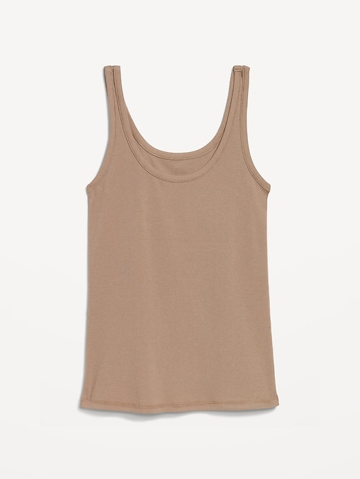 Image number 4 showing, First-Layer Ribbed Scoop-Neck Tank Top