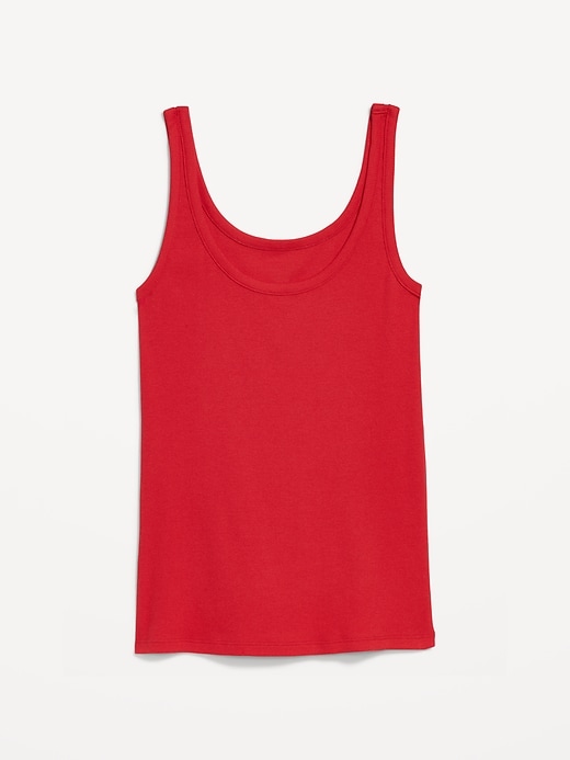 Image number 4 showing, First-Layer Ribbed Scoop-Neck Tank Top