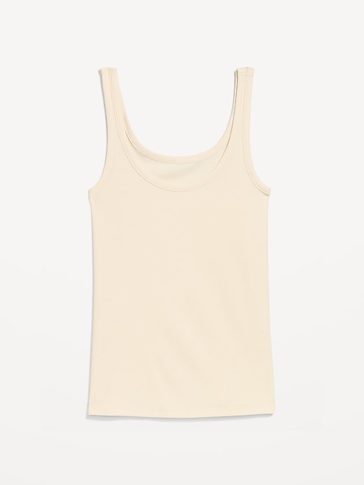 Image number 4 showing, First-Layer Ribbed Scoop-Neck Tank Top