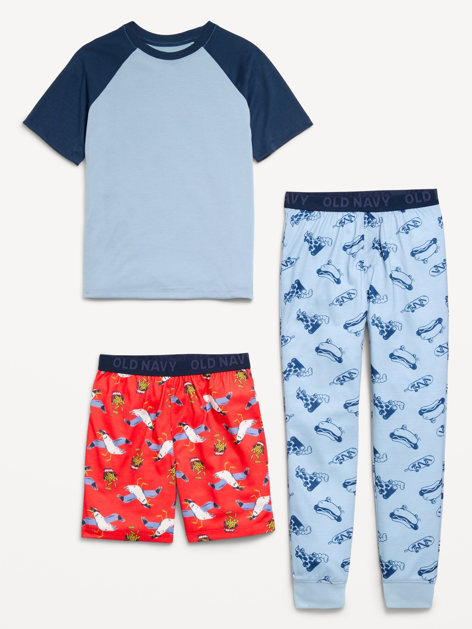 Пижамный комплект для детей, джерси, 3 предмета — Old Navy, цвет: Seagulls — фото 3