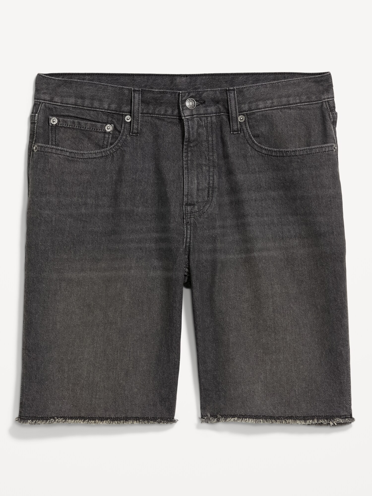 Мужские шорты Old Navy Slim Built-In Flex Jean Shorts-- 9-inch inseam, цвет: Чёрный варёный — фото 2