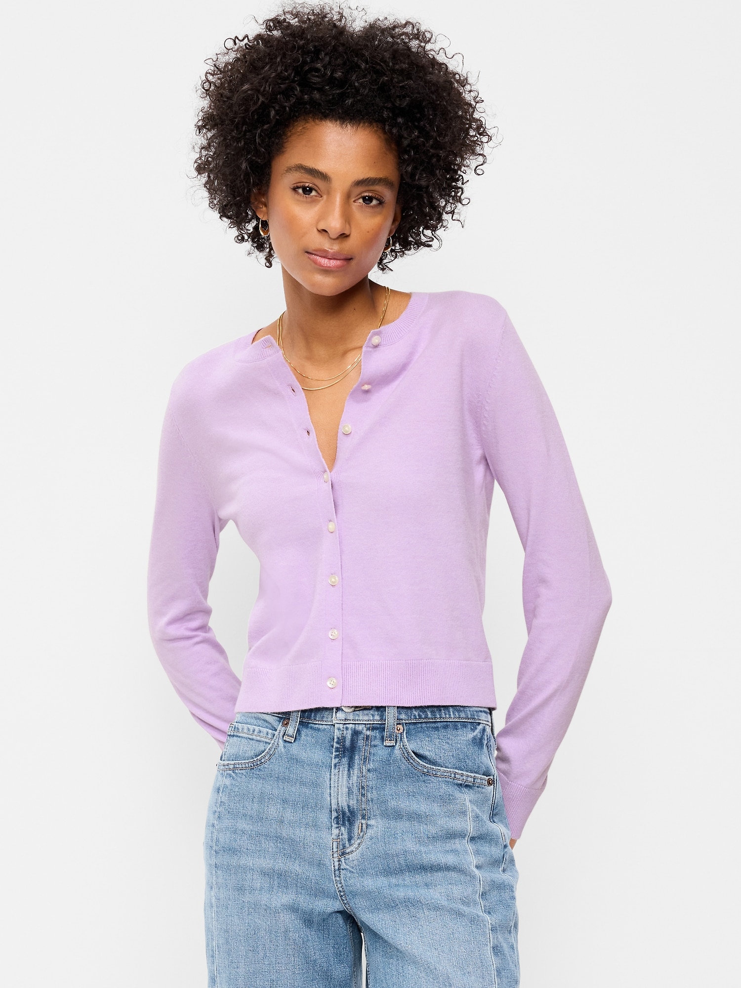 Image number 1 showing, SoSoft Lite Cropped Crew-Neck Cardigan
