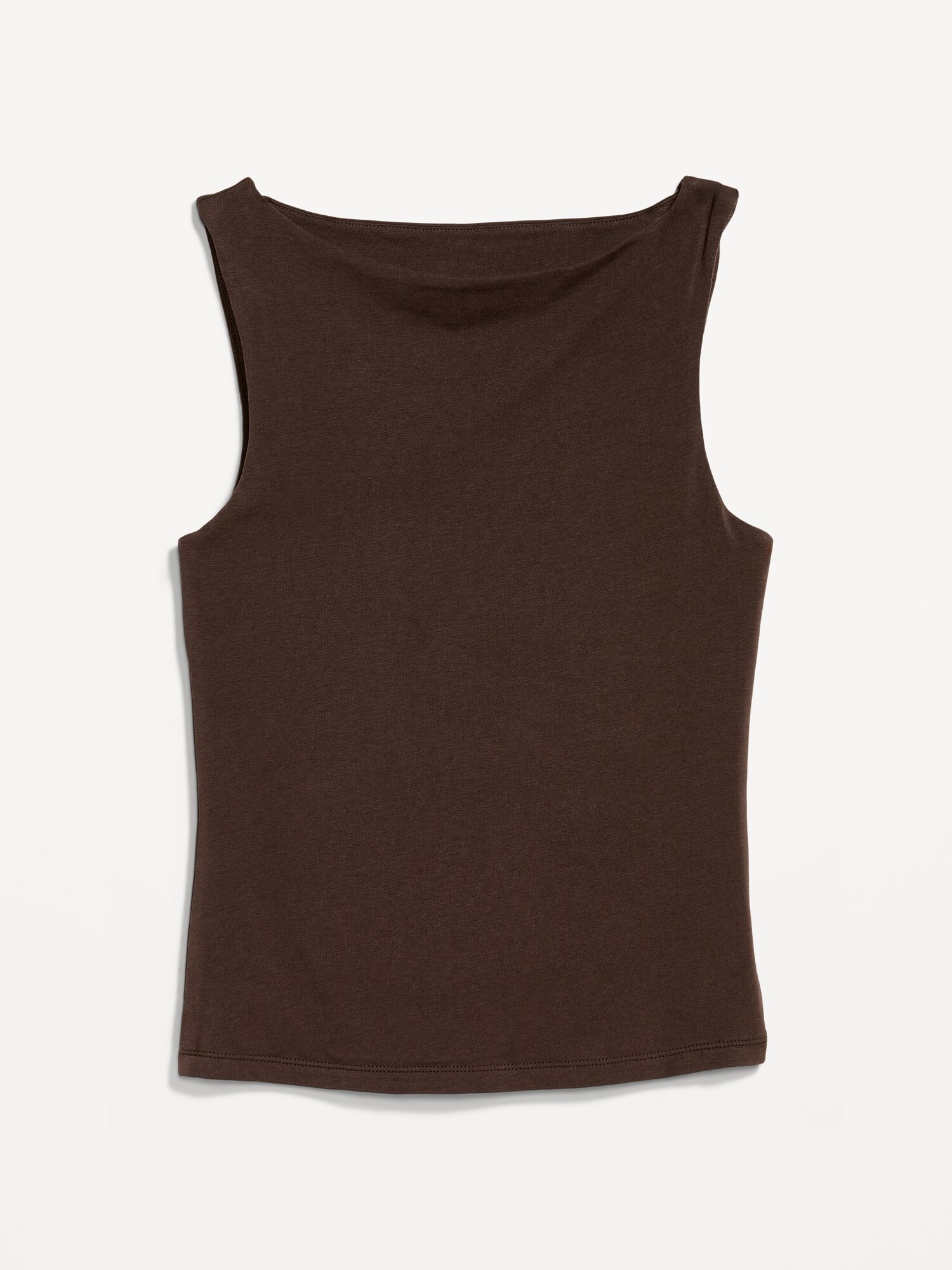 Женский топ Old Navy Hug Double-Layer Boatneck Top, цвет: Чёрный кофейный — фото 5