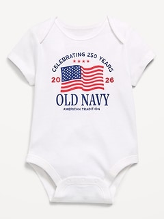 Short-Sleeve Unisex Logo-Graphic Bodysuit for Baby