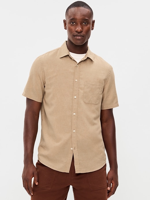 Image number 1 showing, Classic Fit Everyday Linen-Blend Shirt