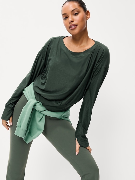 Image number 3 showing, CloudMotion Boat-Neck Top