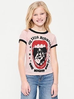 Olivia Rodrigo™ Fitted Ribbed Ringer Graphic T-Shirt for Girls