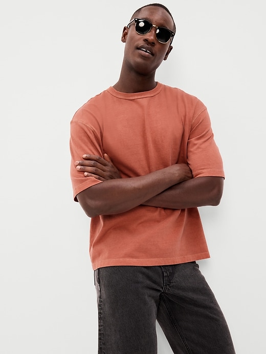 Image number 3 showing, Garment-Dyed Heavyweight Cropped T-Shirt