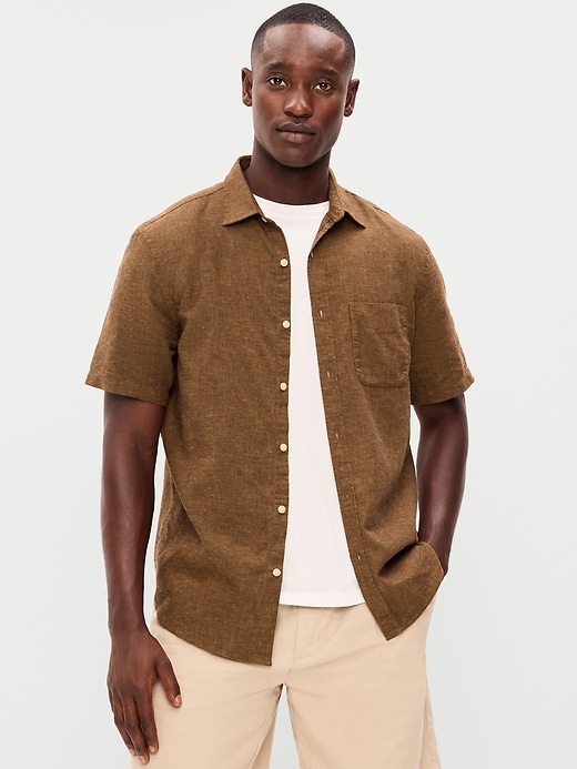 Image number 1 showing, Classic Fit Everyday Linen-Blend Shirt