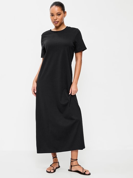 Image number 1 showing, Vintage Crew-Neck Maxi Dress