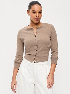SoSoft Lite Cropped Crew-Neck Cardigan