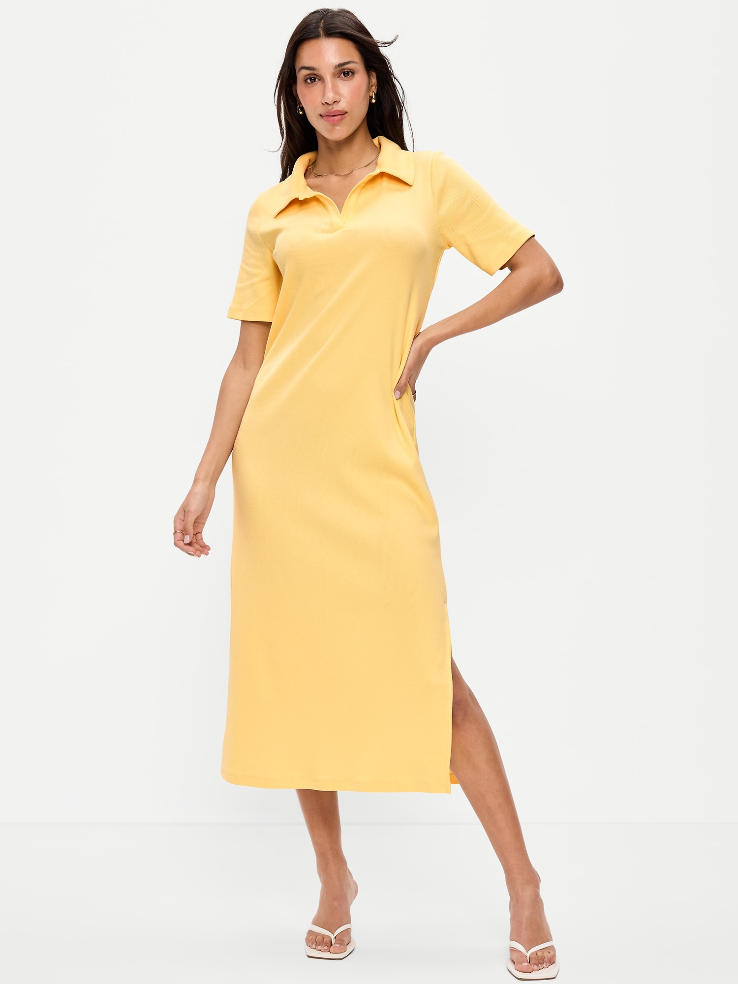 Short-Sleeve Polo Midi Dress - image 4