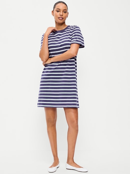 Image number 1 showing, Vintage Crew-Neck Mini T-Shirt Dress