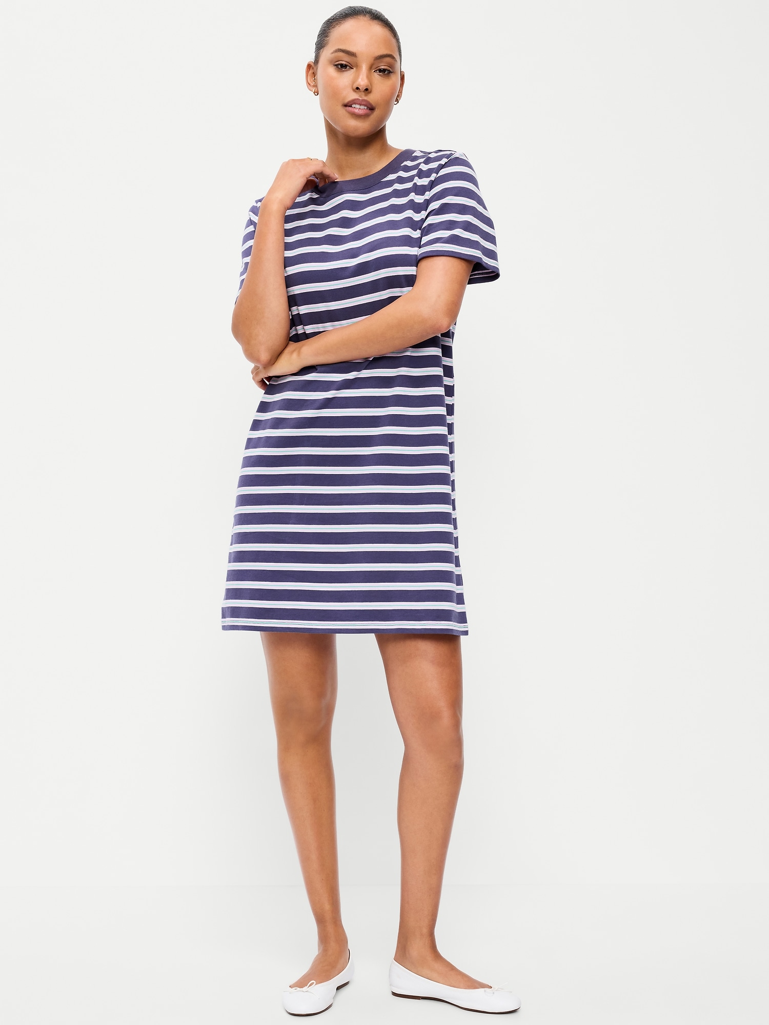 Image number 1 showing, Vintage Crew-Neck Mini T-Shirt Dress