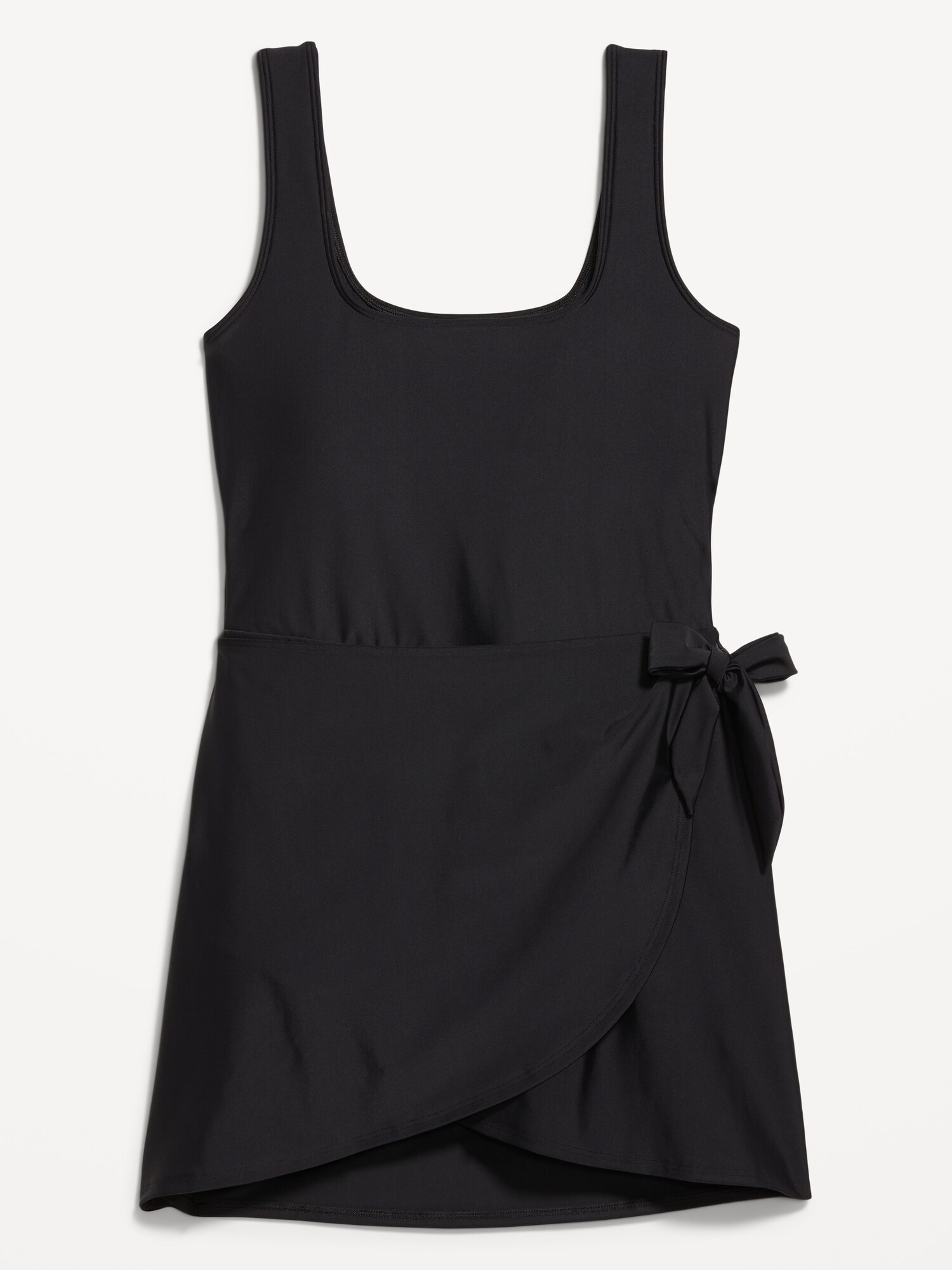 Женское платье Old Navy Pique Side-Tie Swim Dress, цвет: Чёрный — фото 3