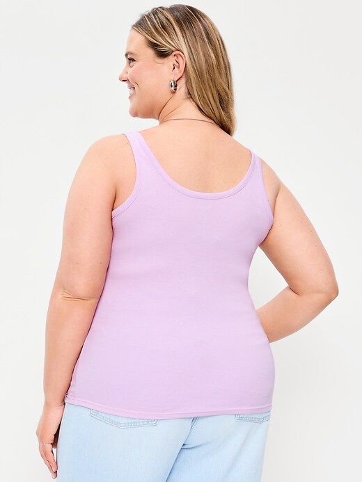 Image number 8 showing, First-Layer Ribbed Scoop-Neck Tank Top