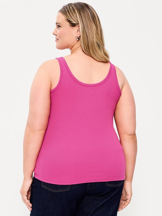 Image number 7 showing, First-Layer Ribbed Scoop-Neck Tank Top