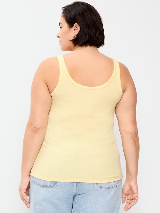Image number 6 showing, First-Layer Ribbed Scoop-Neck Tank Top