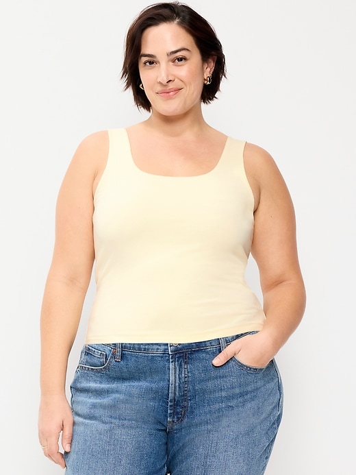 Image number 5 showing, Hug Double-Layer Scoop-Neck Tank Top