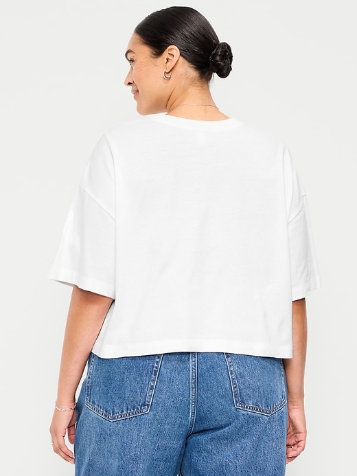 Image number 8 showing, Vintage Crew-Neck Oversized Crop T-Shirt