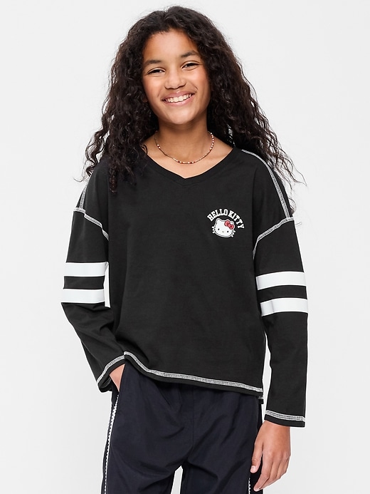 Image number 1 showing, Hello Kitty® V-Neck Graphic T-Shirt for Girls