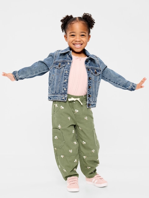 Pull-On Baggy Barrel-Leg Cargo Pants for Toddler Girls