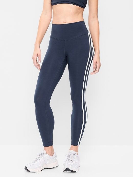 Image number 1 showing, High-Waisted PowerChill Side-Striped 7/8 Leggings