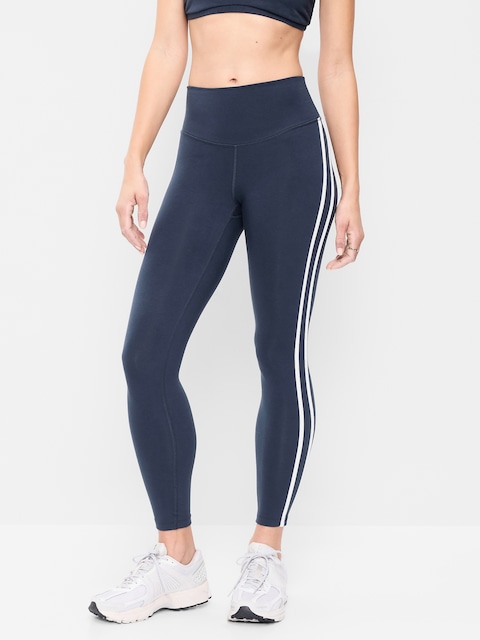 High-Waisted PowerChill Side-Striped 7/8 Leggings