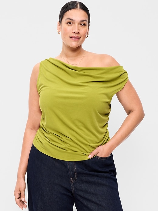 Image number 7 showing, Slit-Neck Ruched Top