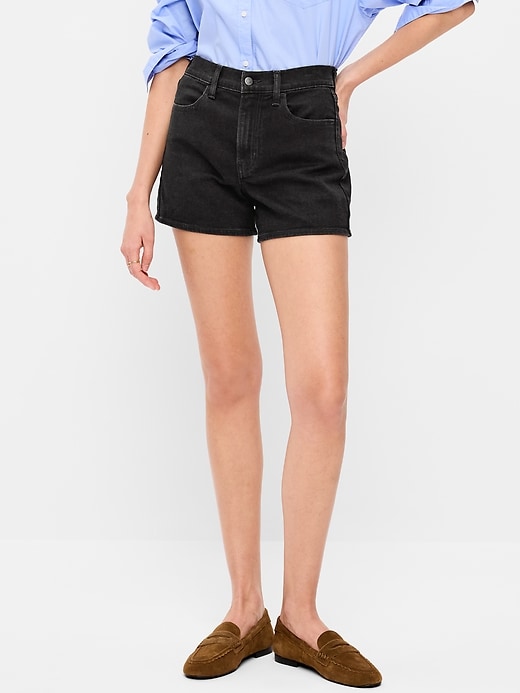Image number 2 showing, High-Waisted Wow Baggy Jean Shorts -- 5-inch inseam