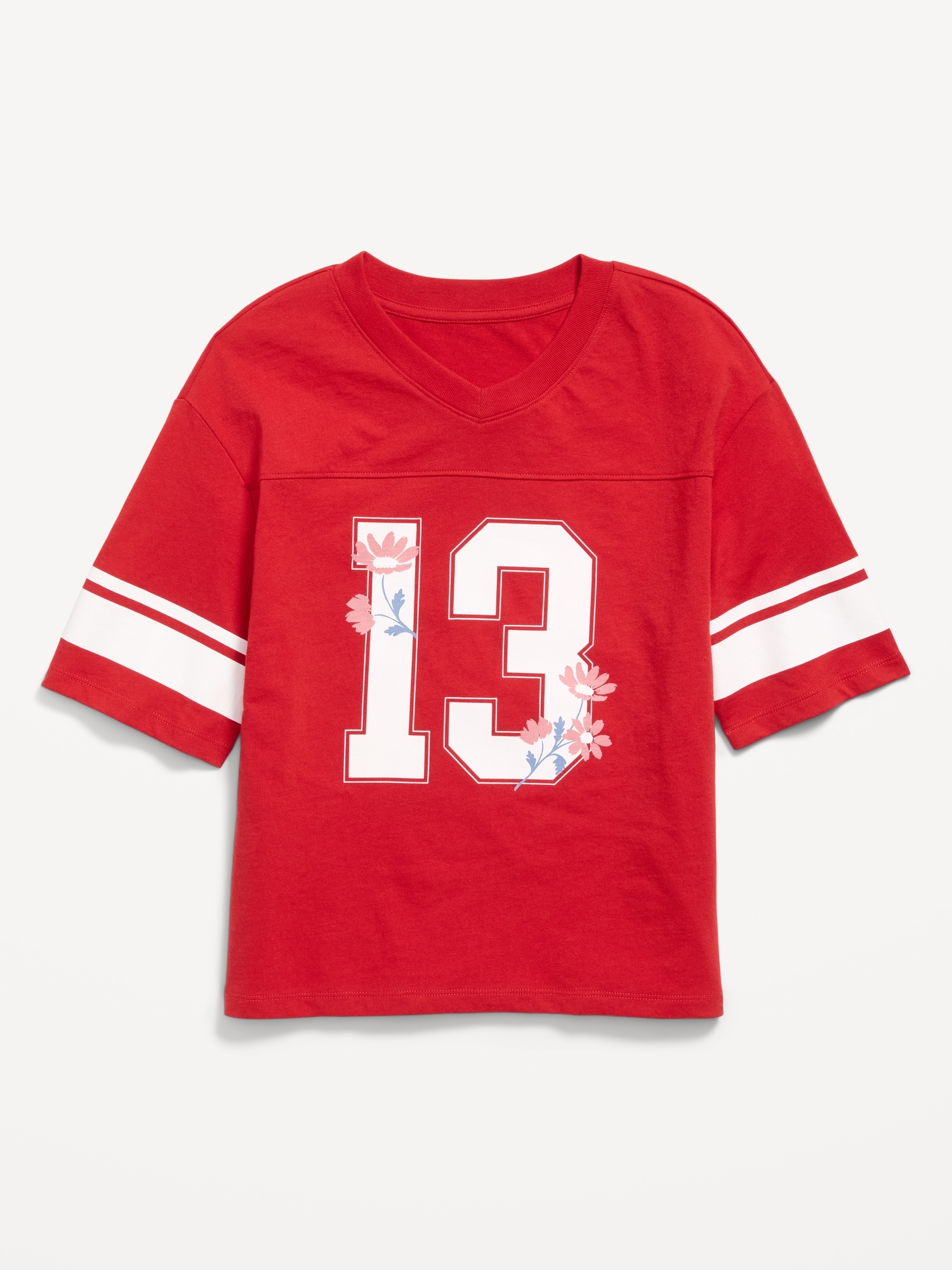 Oversized Football-Style T-Shirt for Girls