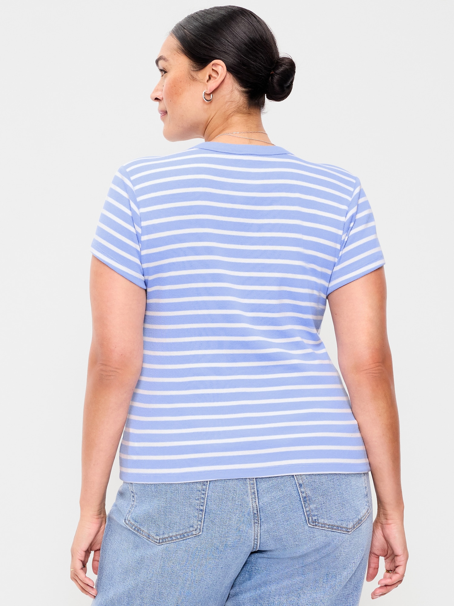 Snug Crew-Neck Ribbed T-Shirt