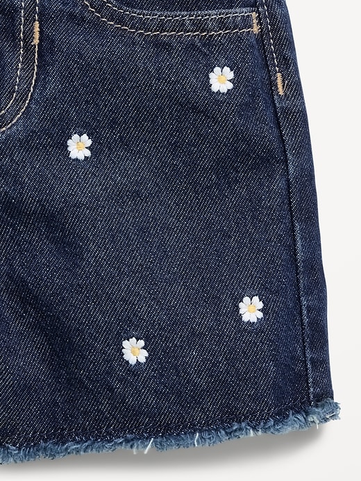 Image number 3 showing, Embroidered Frayed-Hem Jean Shorts for Toddler Girls