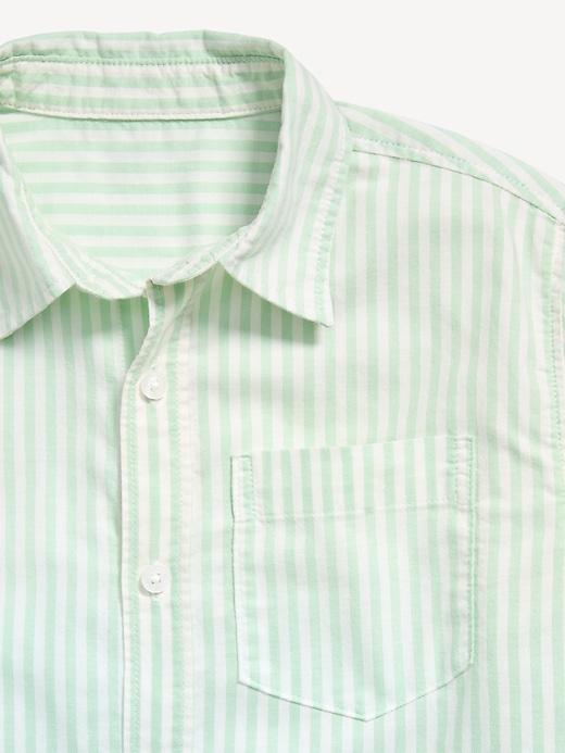 Image number 4 showing, Short-Sleeve Striped Pocket Oxford Shirt for Boys