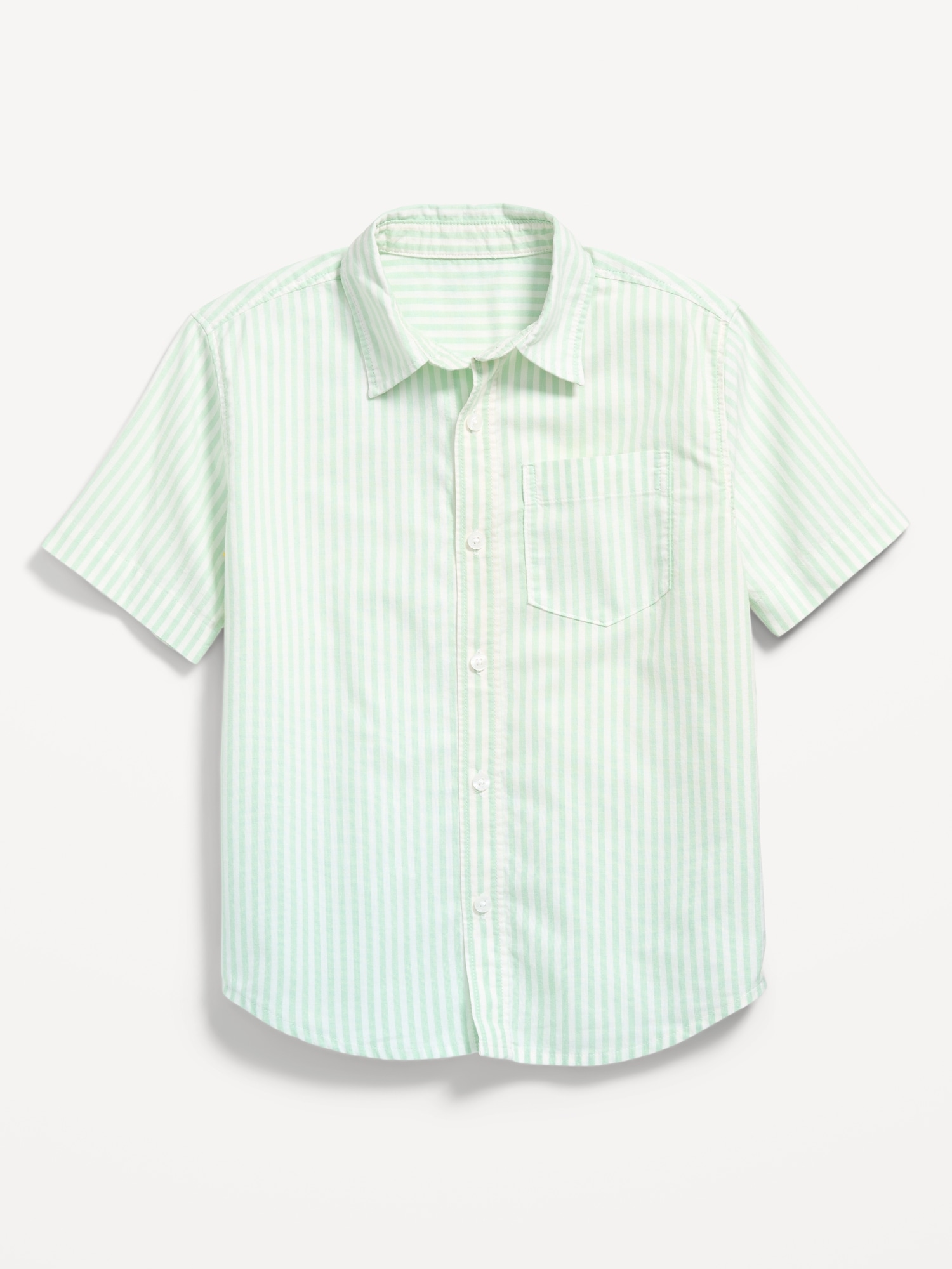 Short-Sleeve Striped Pocket Oxford Shirt for Boys