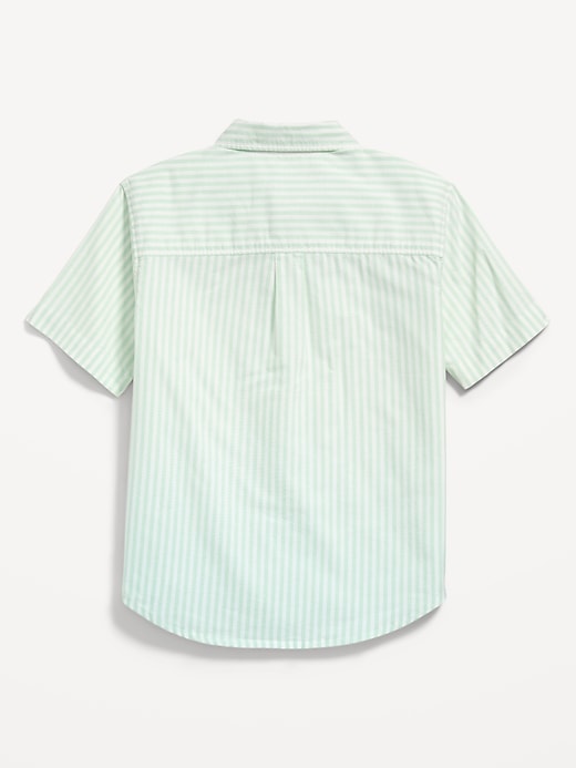 Image number 3 showing, Short-Sleeve Striped Pocket Oxford Shirt for Boys