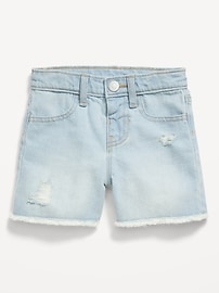 Image number 1 showing, Ripped Frayed-Hem Jean Shorts for Toddler Girls