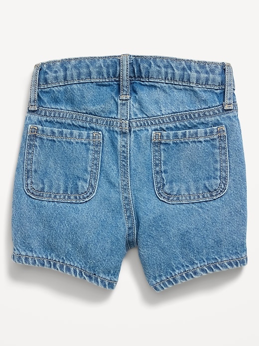 Image number 2 showing, High-Waisted Embroidered Mariner Jean Shorts for Toddler Girls