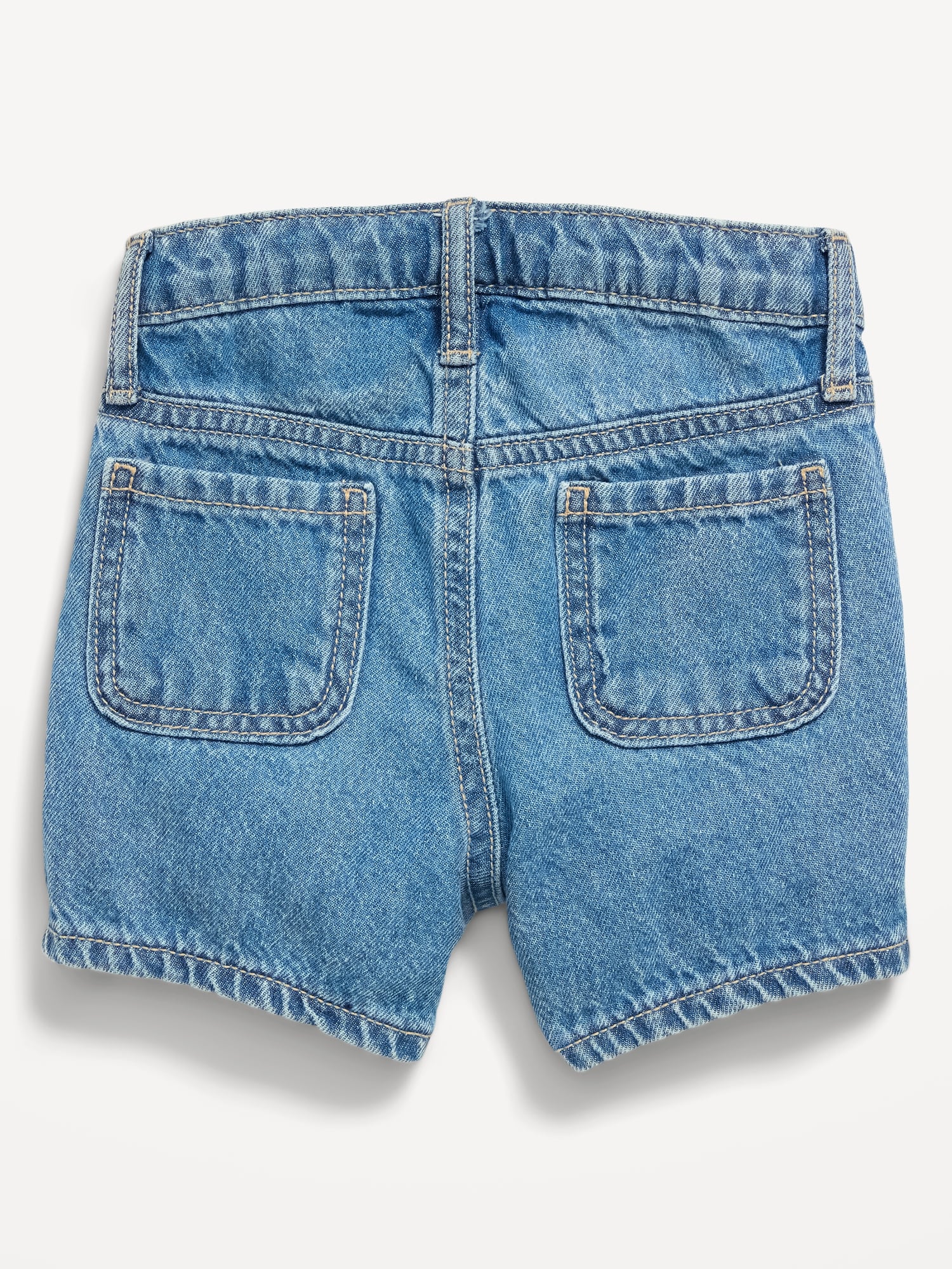 High-Waisted Embroidered Mariner Jean Shorts for Toddler Girls