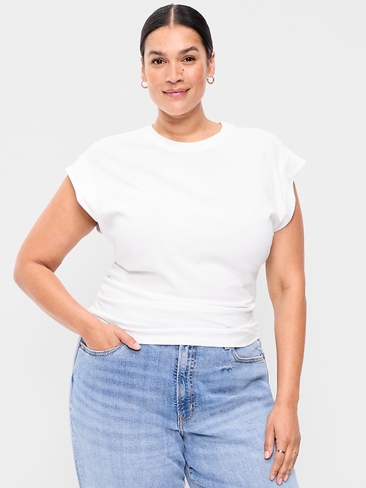 Image number 7 showing, Cap-Sleeve Side-Cinch Top