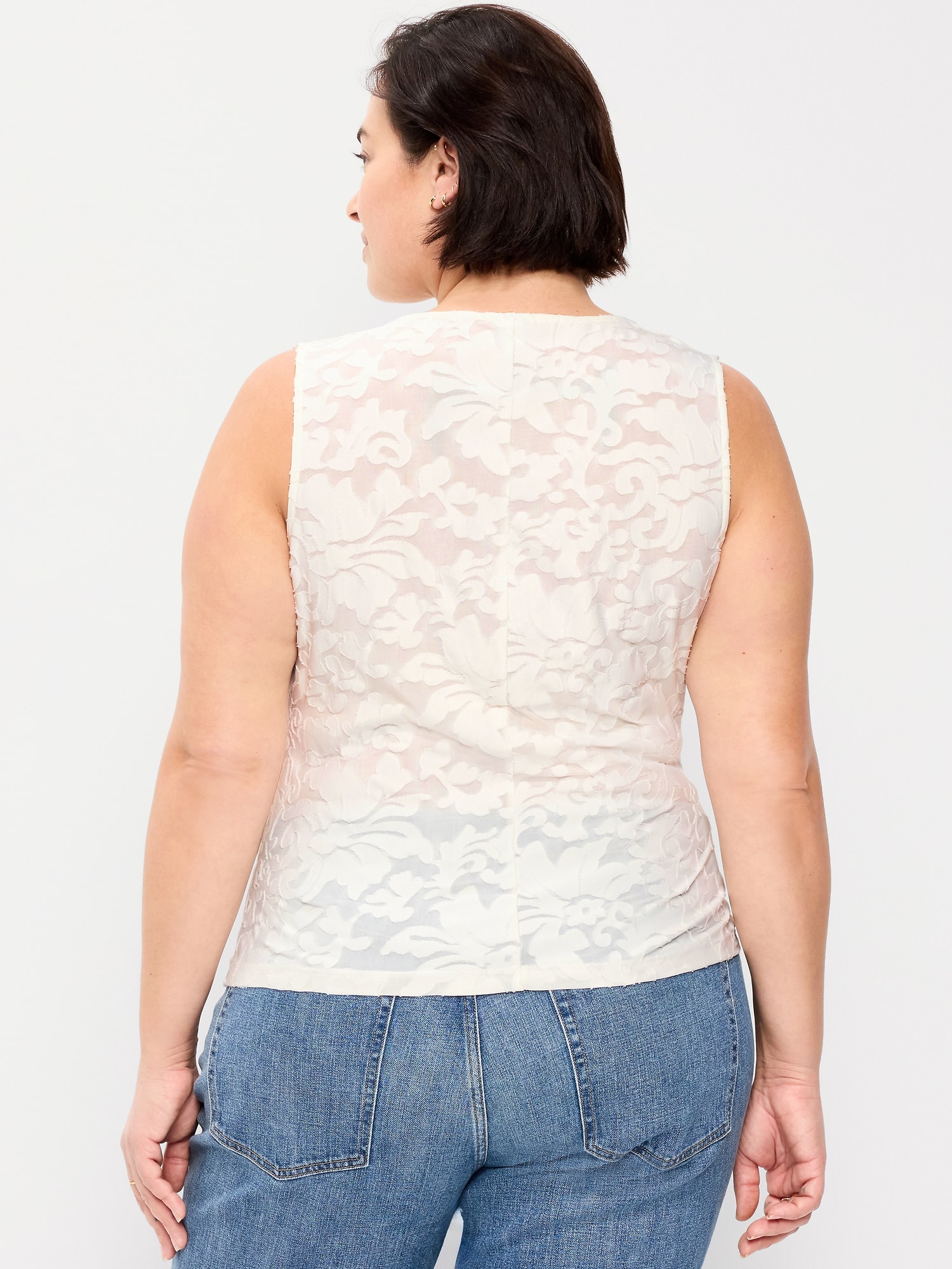 Jacquard Side-Drape Top
