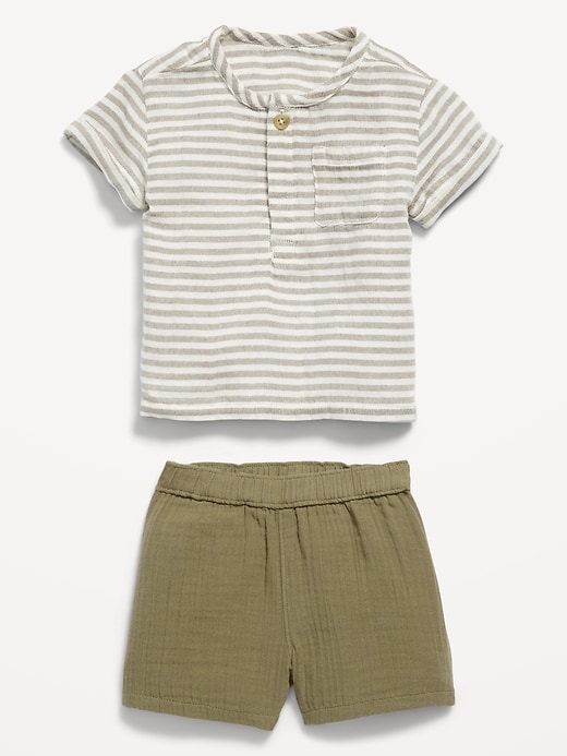 Image number 2 showing, Double-Weave Pocket T-Shirt and Shorts Set for Baby