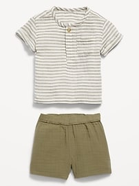 Image number 2 showing, Double-Weave Pocket T-Shirt and Shorts Set for Baby