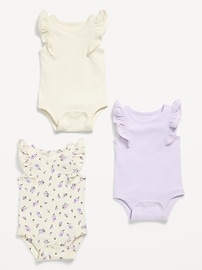 Image number 2 showing, Ruffle-Trim Ribbed Bodysuit 3-Pack for Baby
